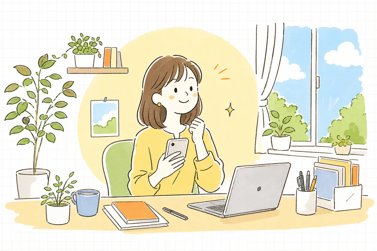 プロフィールを1か所直して、次の投稿へ前向きに向かう企業SNS担当者の明るい情景