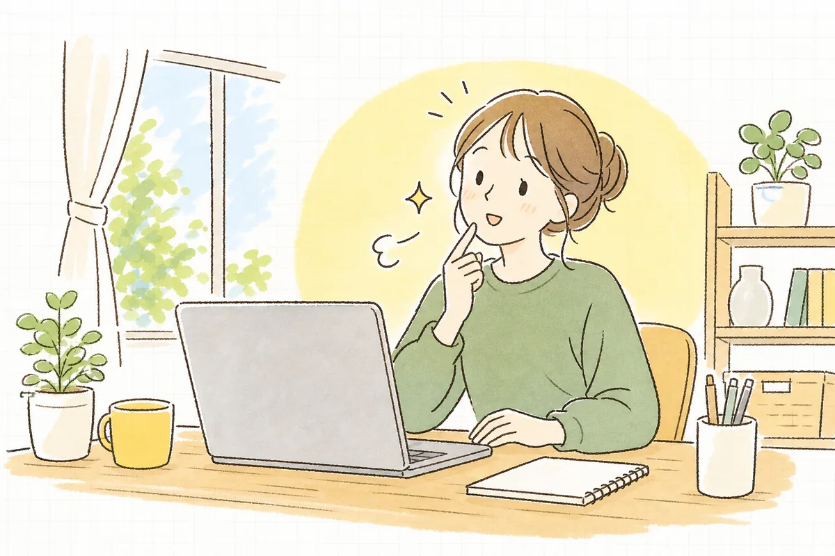 投稿の下書きを前に「これ、大丈夫かな」と一度手を止めて見直す企業SNS担当者が、直すポイントに気づいて少しほっとする情景